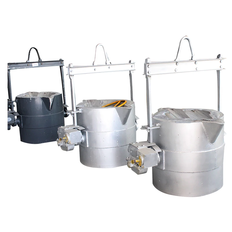 forklift and crane lift cast ladle liquid aluminum casting ladle
