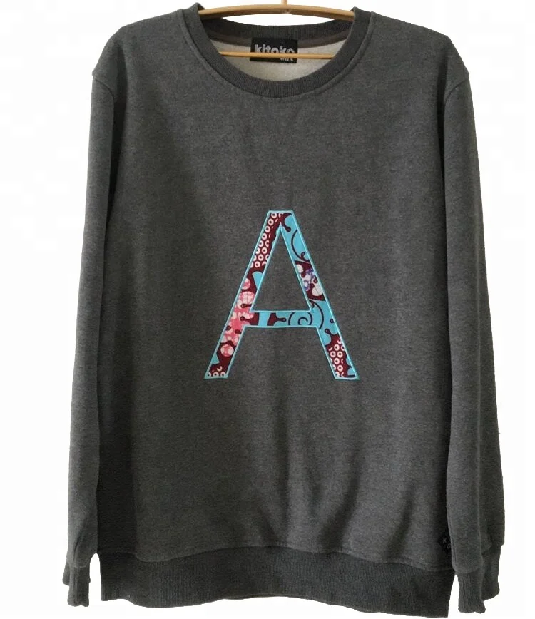 Orange Custom Cheetah embroidery crew neck sweater for men