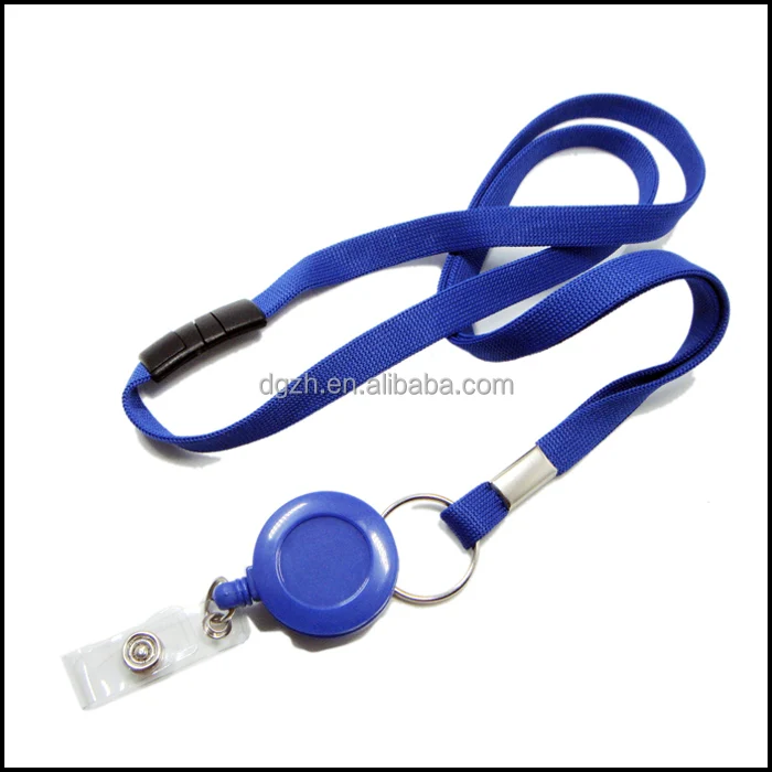 Business Card Holder Clip Safety Clasp Tubular Knitting Neck Lanyards with Retractable Reeler Card Badge Holder