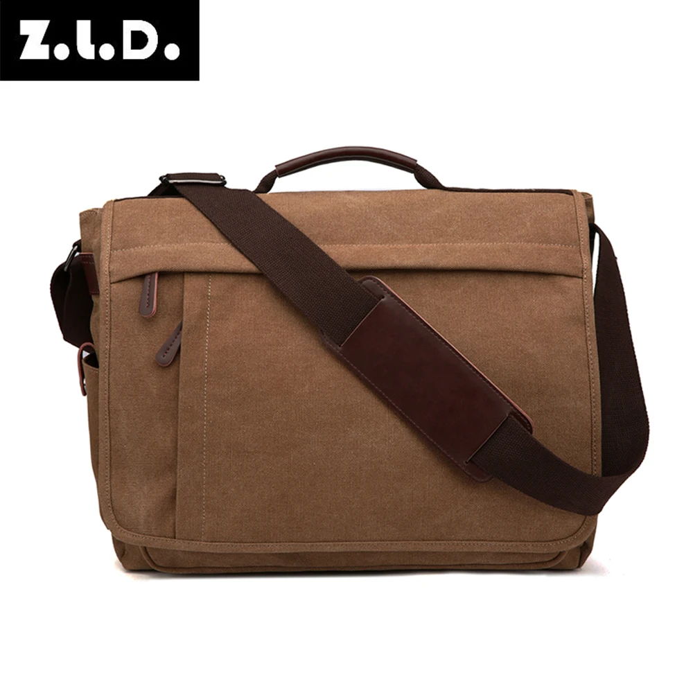 Zuo lun duo vintage canvas messenger shoulder bag men