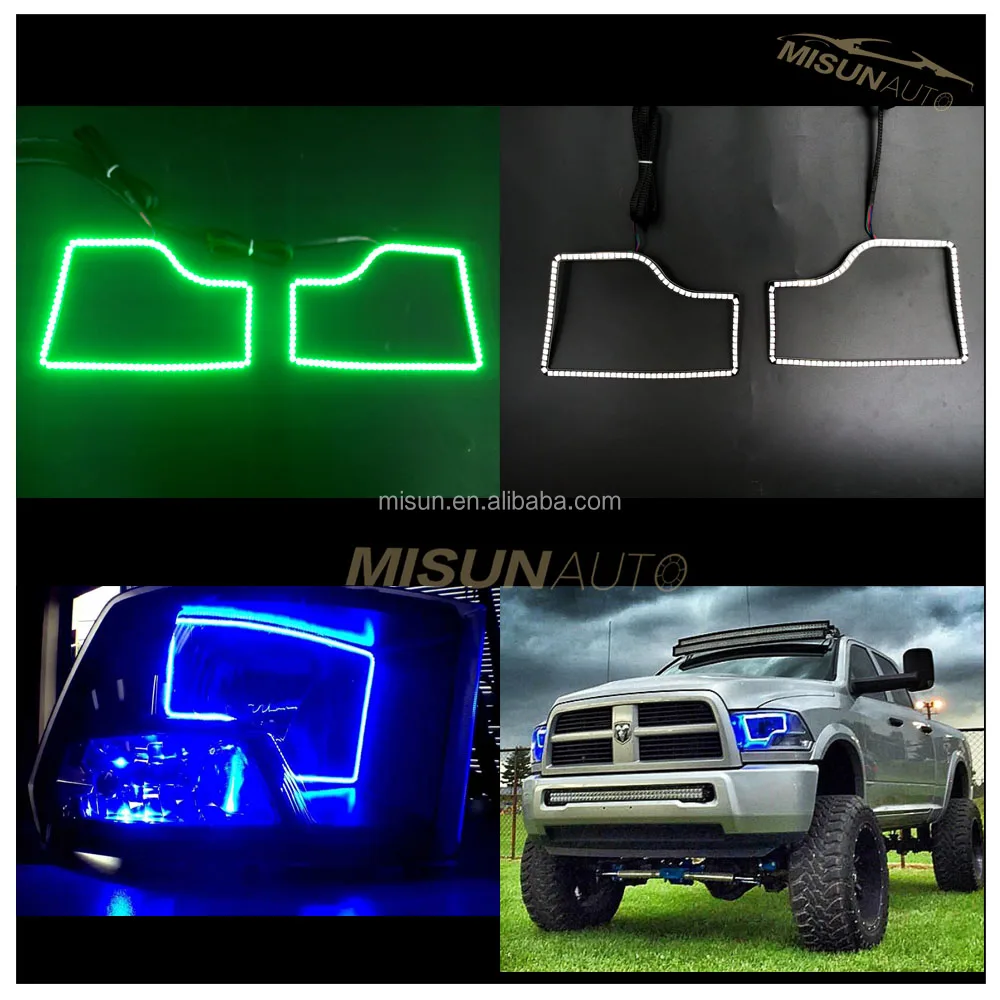 12v auto led RGB angel eyes halos headlight kit for Ram Dual