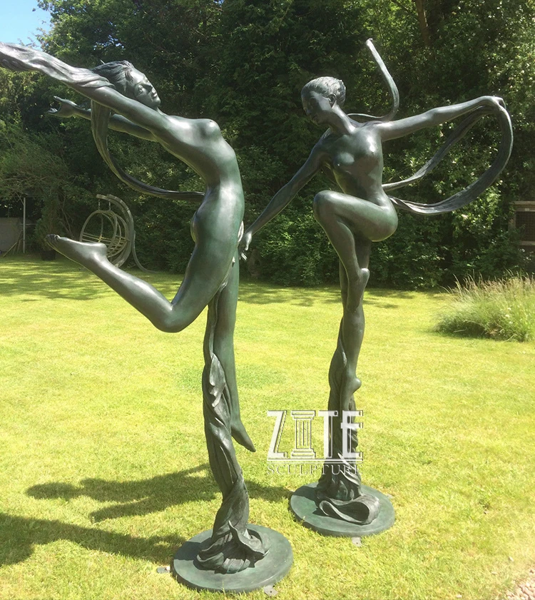 Garden Decor Elegant Life Size Large Female Ballet Dancer Bronze Ballerina Girl Sculpture Statue
