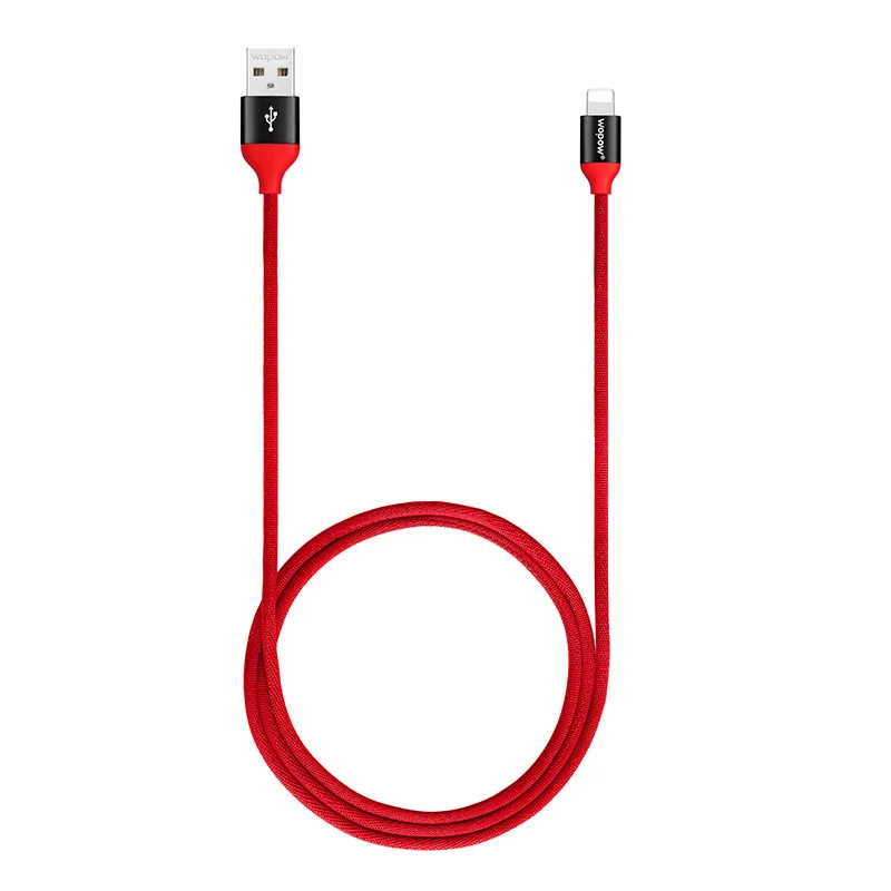 
Wopow LB18 1m for iphone metal cable nylon for iphone cable usb 1year warranty for iphone cable black 