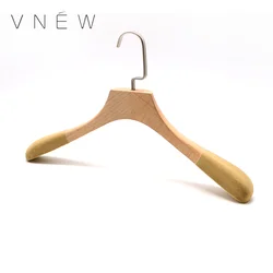 High quality hanger custom shoulder velvet flocked non slip wood clothes  hanger