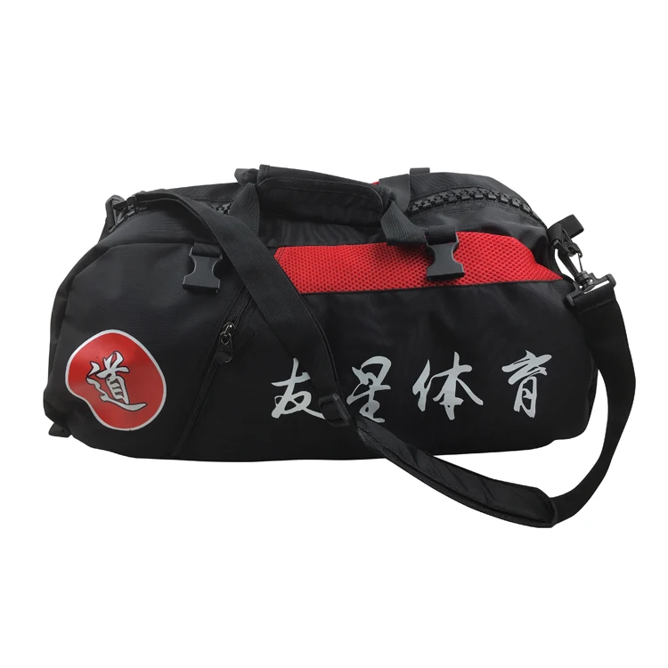 Sample free shipping Woosung  Taekwondo training sports bag large zipper bag with multiple back straps