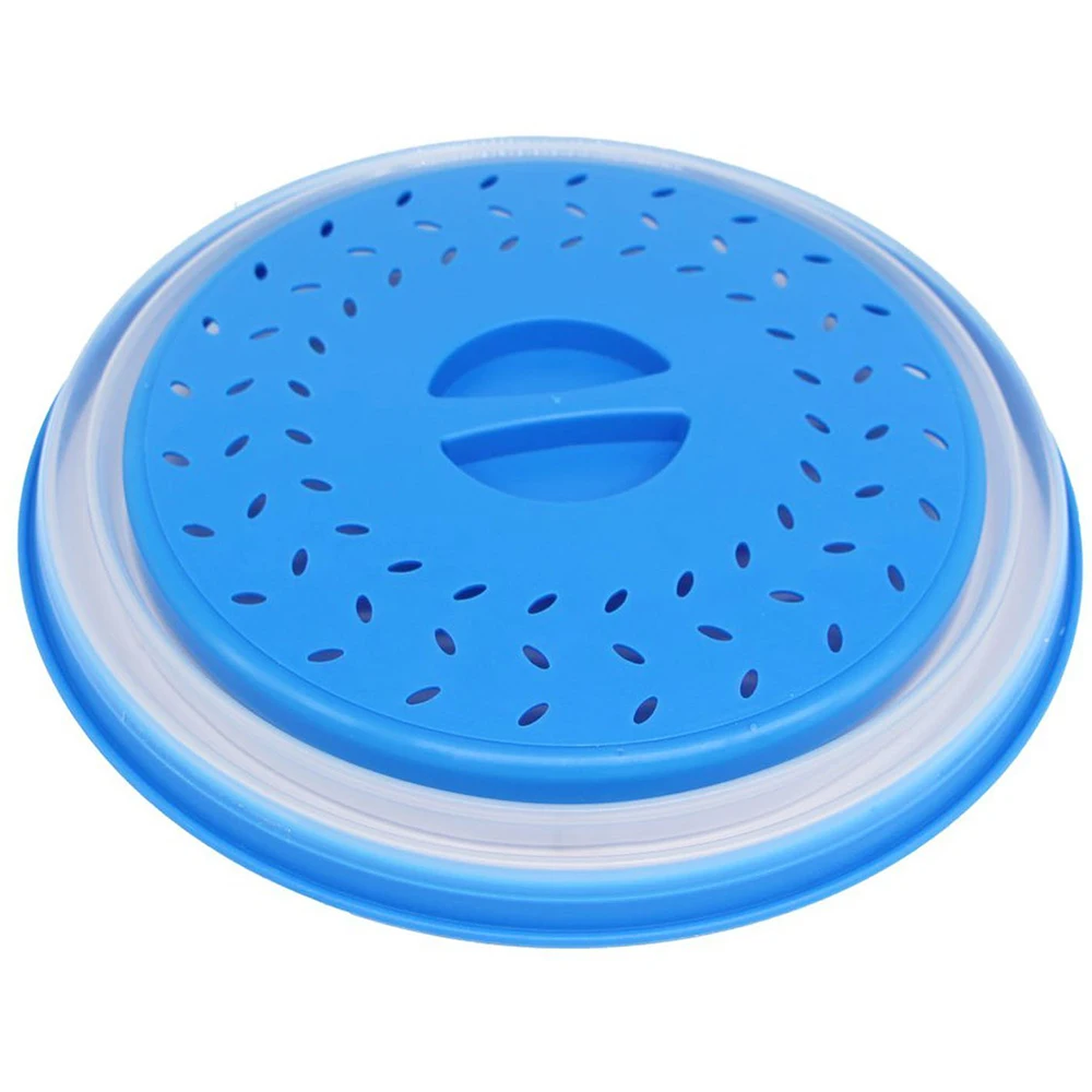 Bpa Free Prevents Food Splatter Perforated For Ventilation Silicone Collapsible Dome Flat Bowl Plate Lid Microwave Hover Cover