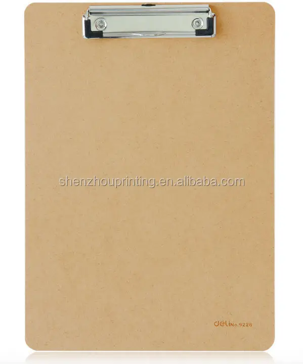 
Good quality wholesale custom file folder masonite hardboard MDF A3 wooden clipboard with metal clip 