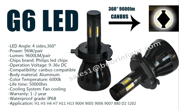 2017 good led car lamp 9005 h1 h3 h4 h7 h11 h13 low high beam led headlights for car 4800lm