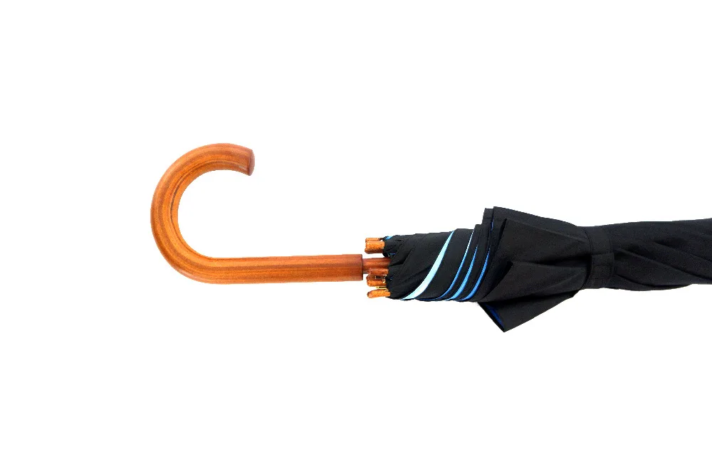 Двойной слой внутри голубое небо прокатки печати деревянный зонт-трость