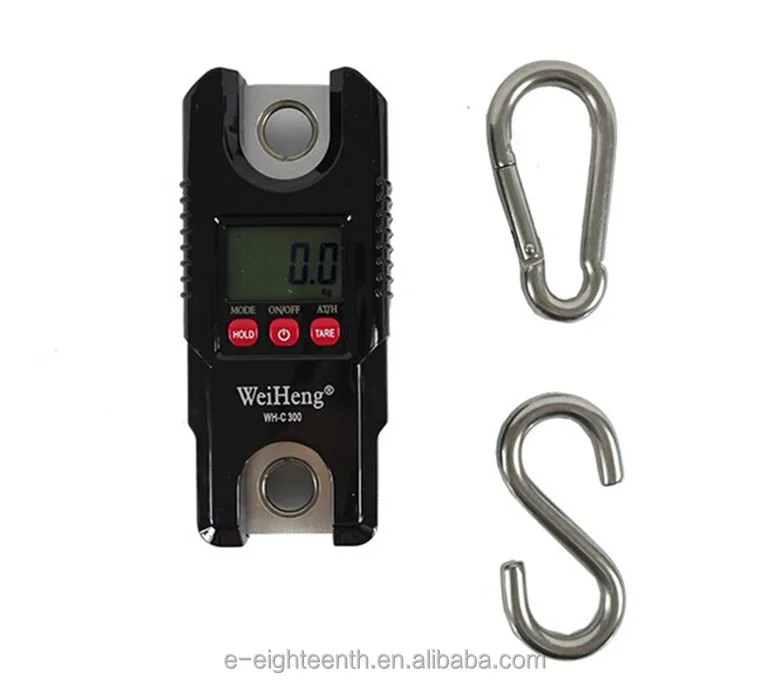 2024 new arrival Mini Portable 300kg 0.1kg Digital LCD Electronic Hanging Hook Crane Scale Black