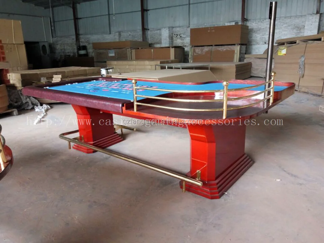 110 Inch Standard Size Roulette Table Gaming Table With Roulette Wheels