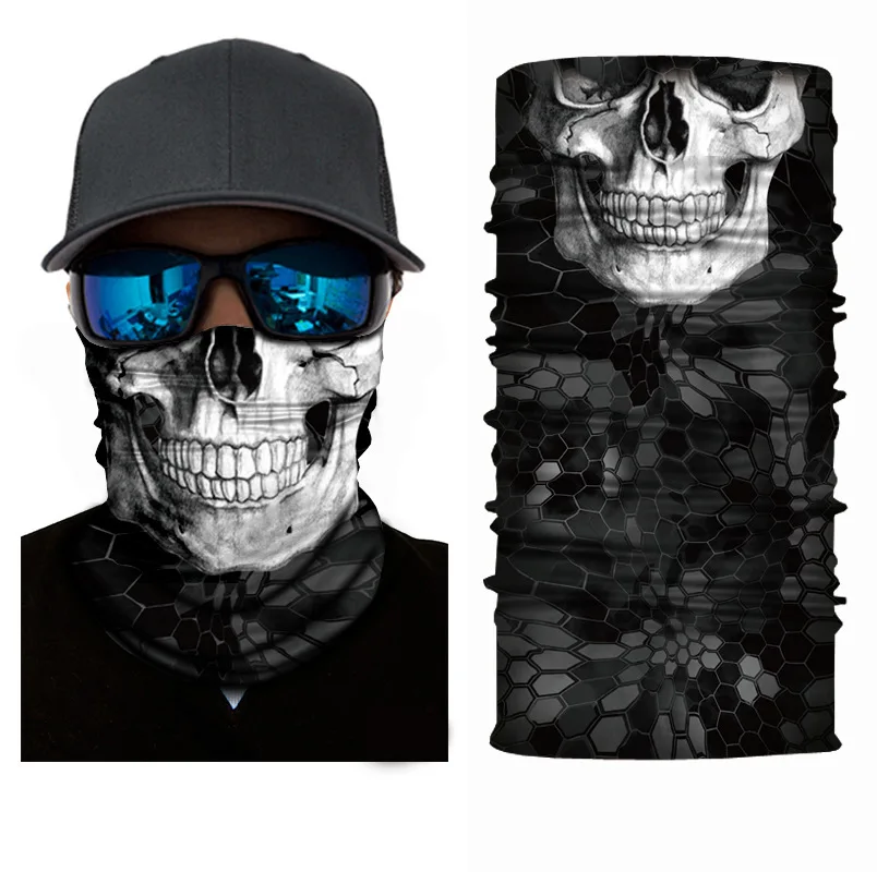 Zoom-Lon Customized Skull Bandana  Sunscreen Neckerchief Riding Scarf