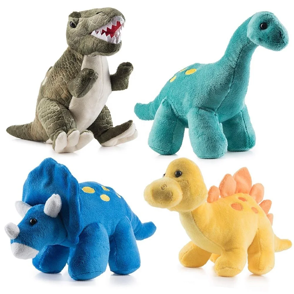 High Quality 4 Pack Great Gift Plush Dinosaurs toys for Kids Stuffed Animal Assortment Great Set