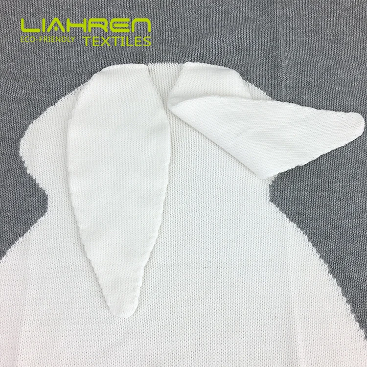 Baby Knit Blanket Throw Blanket 100%cotton for Couch Sofa Chairs Bed Rabbit Chunky Knit Blanket Travel Modern Knitted