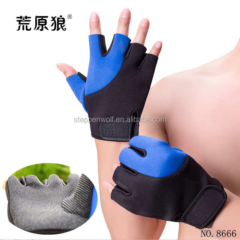 HYL-8666 High quality neoprene training half finger anti-slip gym gloves