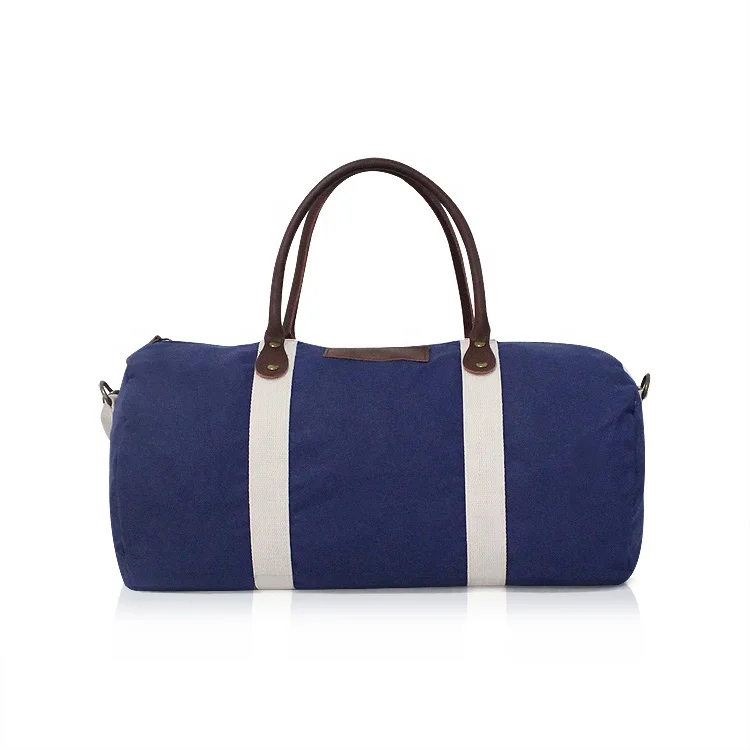 China Factory Plain Waterproof Travel Duffel Bag, Cotton Canvas Sport Gym Bag With Adjustable Shoulder Strap Men
