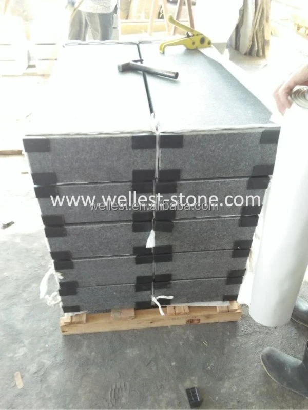 G684 black basalt granite kerb stone block stair tread