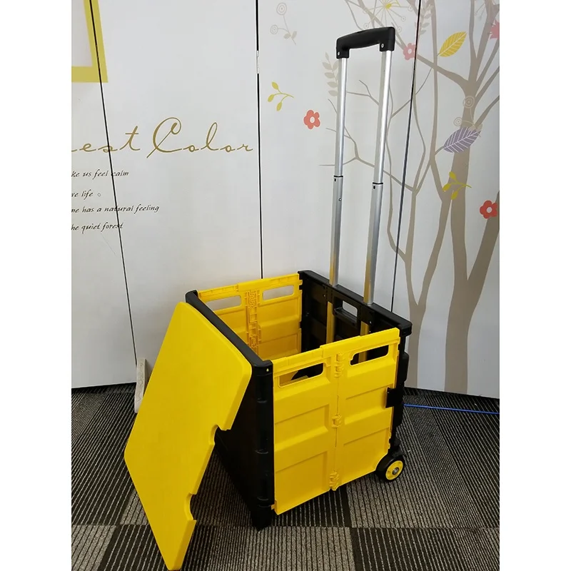 
Collapsible portable household plastic shopping cart 