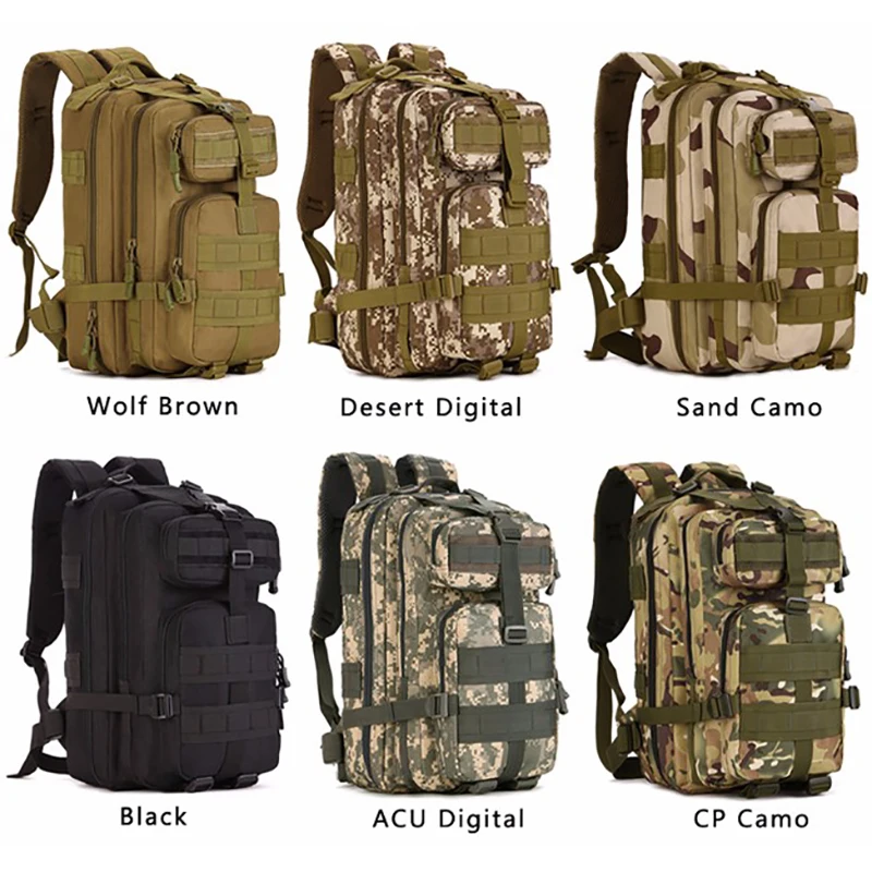 
Oxford Waterproof Sport Bag 30L for Camping Traveling Hiking MOLLE System 3P Military Tactical Backpack 