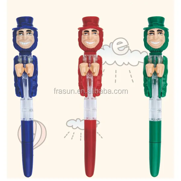 Plastic flashlight ballpoint pen with boxing man/BOXING PEN