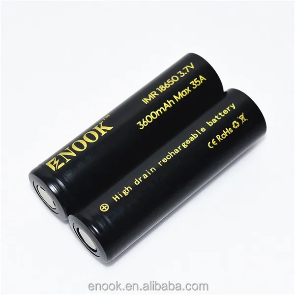 Shenzhen Enook High discharge rate  3600mAh Max 35A 18650 rechargeable battery 3.7V