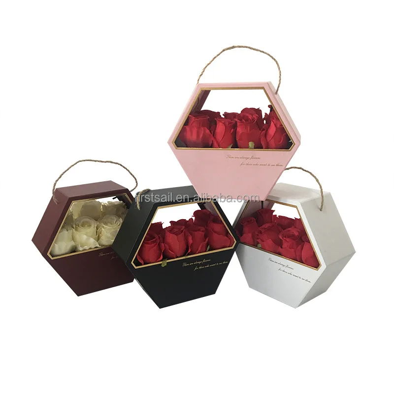 valentines day gifts flower head preserved fresh flower delivery boxes/long stem roses box