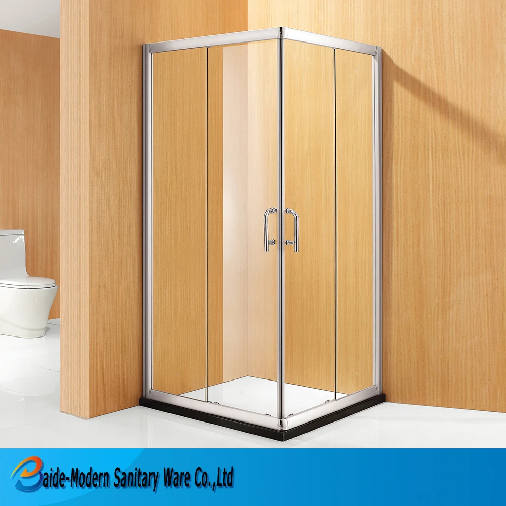 Factory new design brushed aluminum frame waterproof tempered glass bathroom shower room