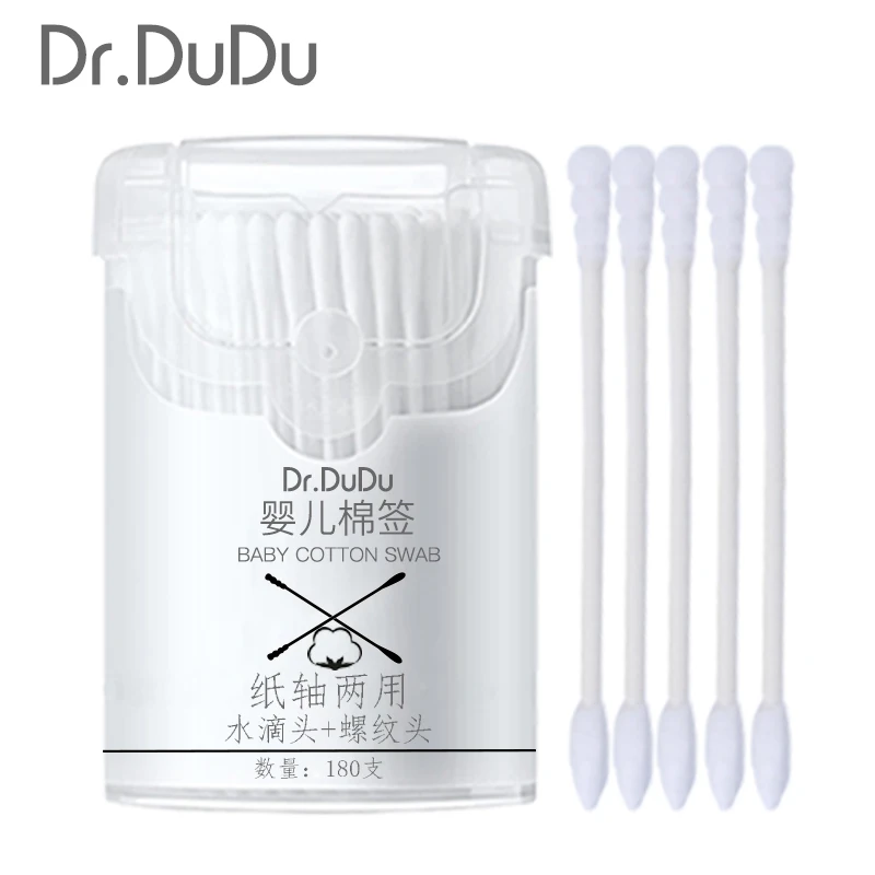 
2019 new products paper shaft dual use baby cotton swab 