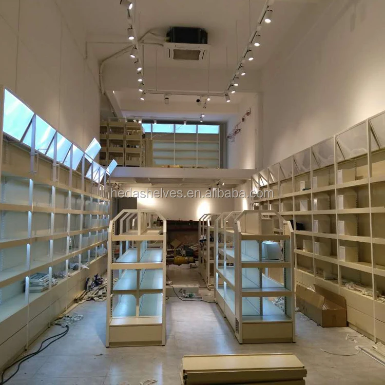 Customized makeup display stand cosmetic shop interior design