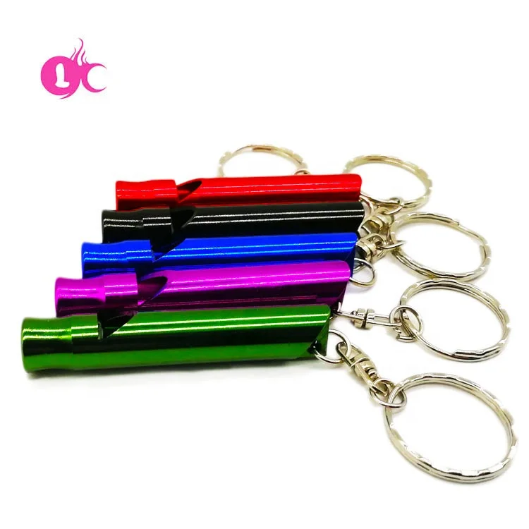 Заводская цена, спортивный цветной свисток с логотипом под заказ, Алюминиевый свисток, свисток для кемпинга, брелок