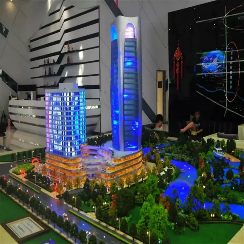 Modern Office Building Model Design with Landscape 3d model building