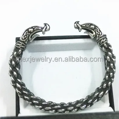 Large Chunky 316L Mens Stainless Steel Bracelet Dragon Viking Bangle Bracelets for men jewelry