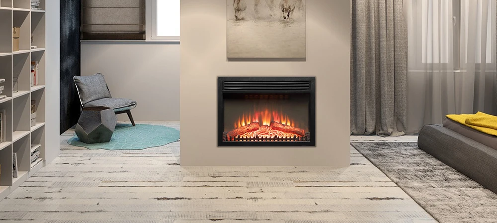 23inch remote control electric fireplace with master flame and mantel no heat