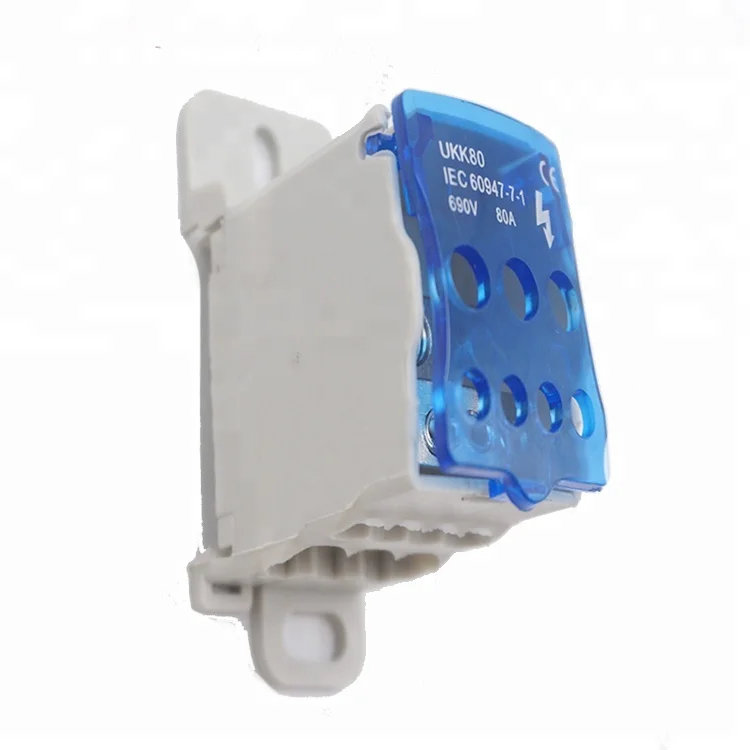 UKK Series Din Rail Unipolar Junction Box Power  Distribution Block LW UKK-80
