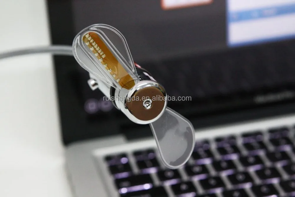 
USB Clock Fan with Real Time Display Portable Flexible LED Clock Fan For Computer Laptop Wholesale 
