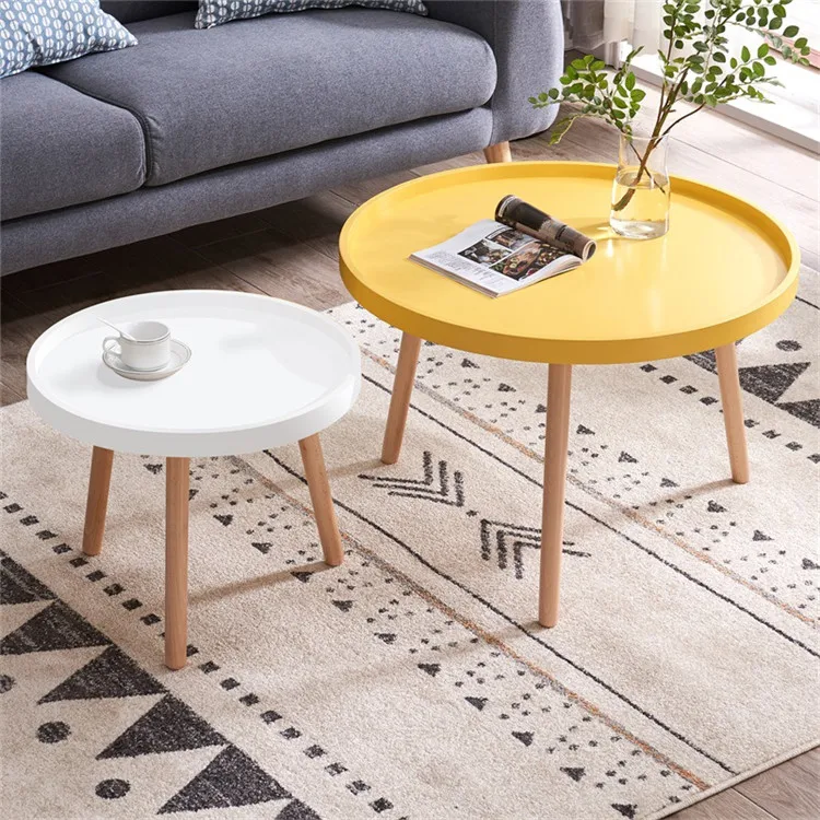 Nordic Small Round Table Mini Coffee Table Modern Minimalist Sofa Side Corner Several Balcony Bedside White Table