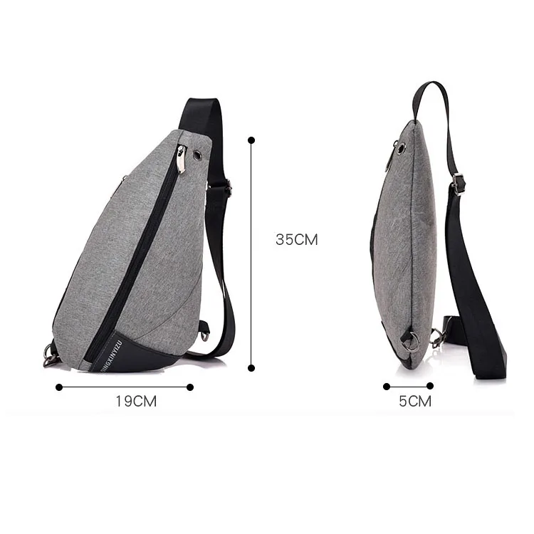 New small casual male chest pack daily adjusted strap crossbody man business sling messenger triangle shoulder bag