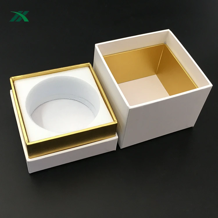 
Customized creative round cylinder candle packaging gift square boxes with EVA inside 