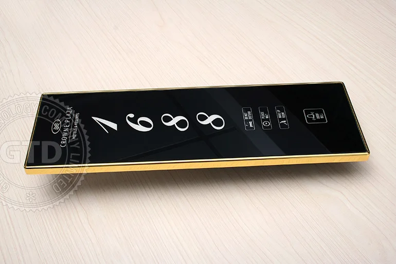 Big size luxury hotel LED touch electric doorplate, with function of DND, make up room, please wait, bell, german standards