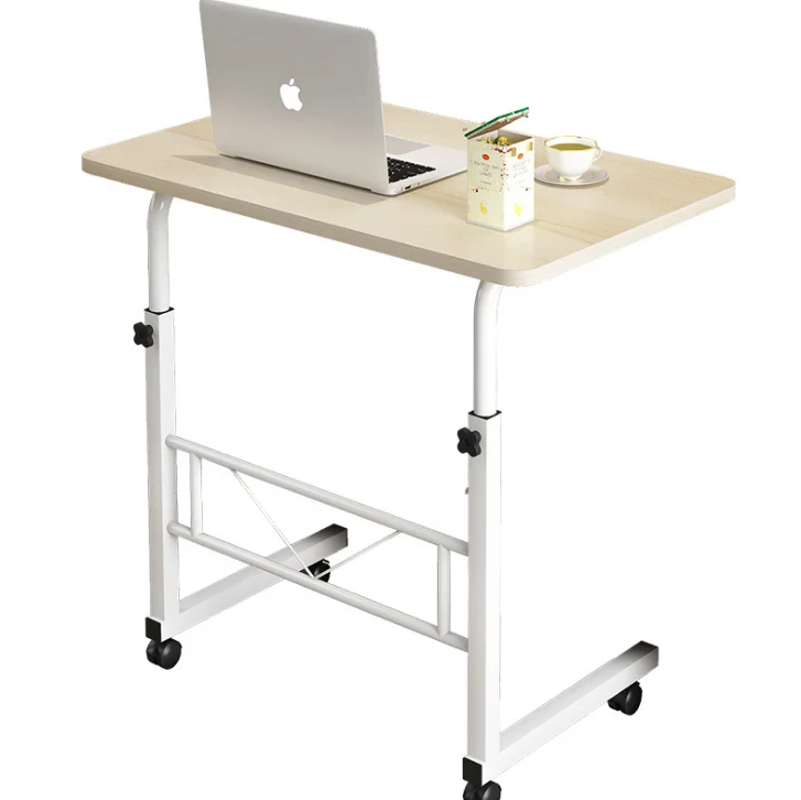 Mobile Computer Desk Portable Workstation Metal Laptop Push Cart Table On Wheels