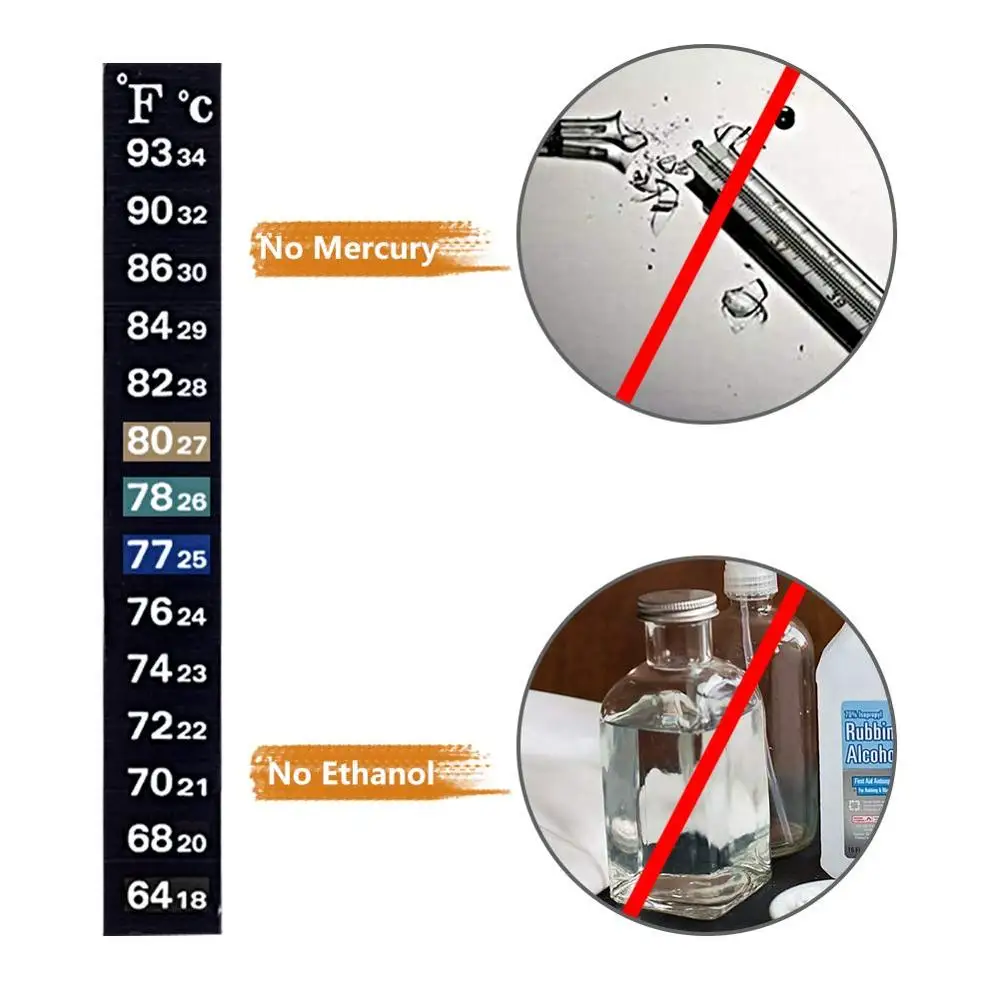 Горизонтальная клейкая лента термометра, цифровой дисплей температуры
