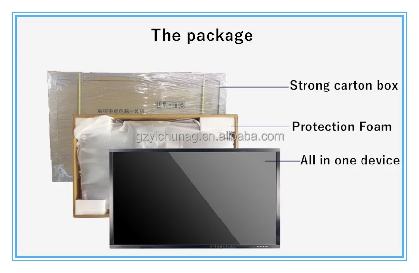 YCZX infrared 10 touch points LED smart board maintenance screen display panels for education