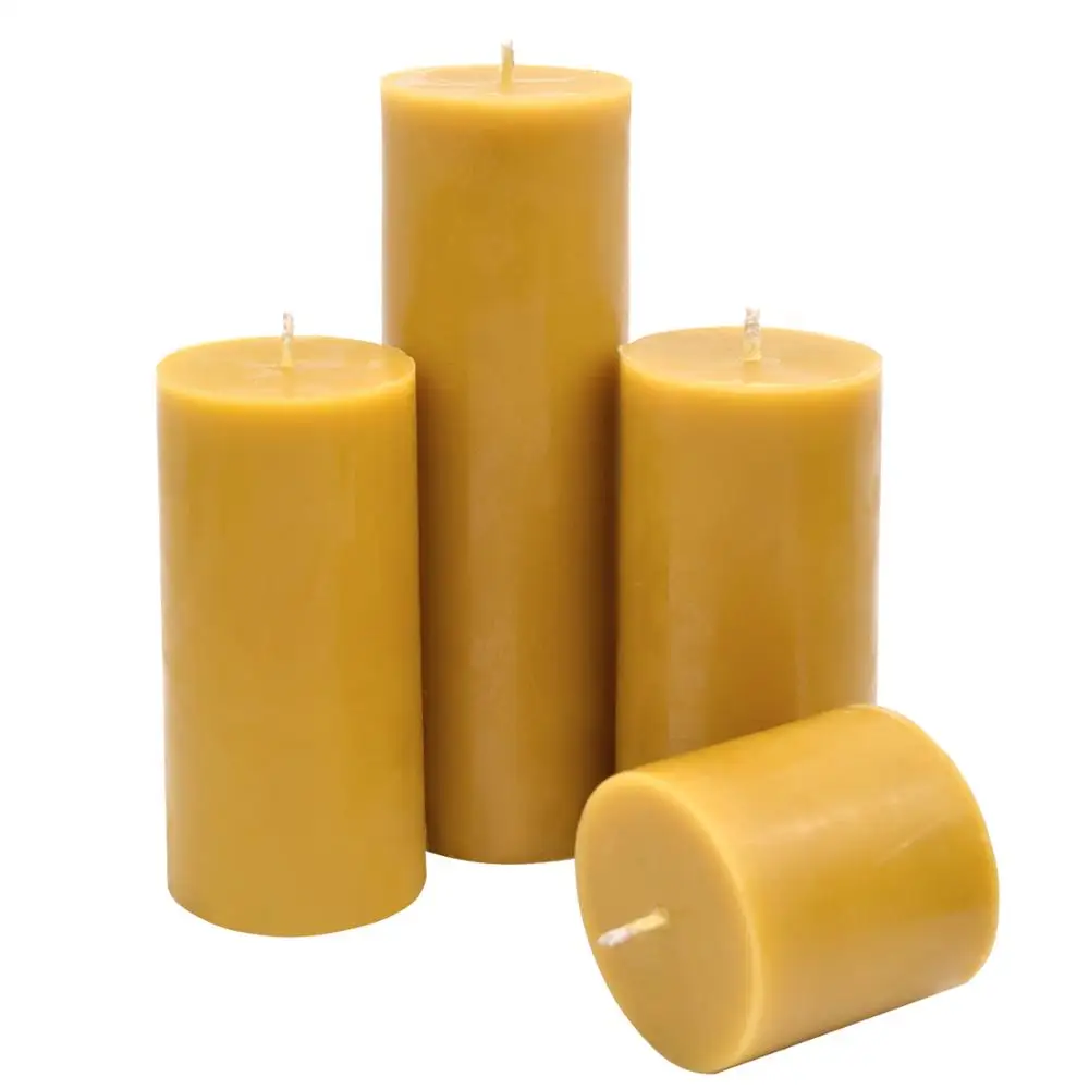 Customized Design church pillar shaped beeswax candles
