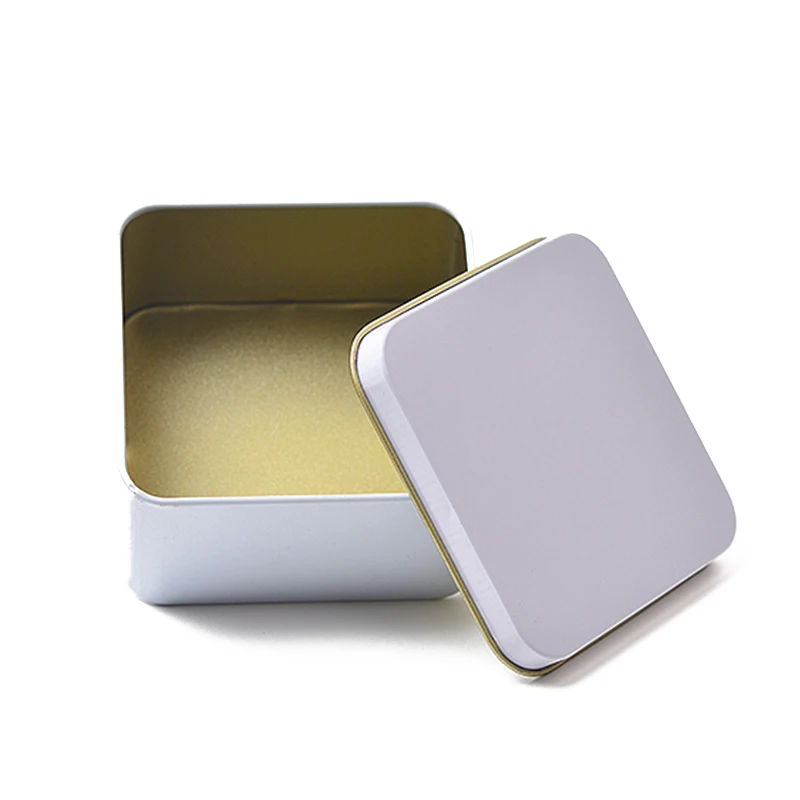 
Customized print Logo tin can containers wholesale blank metal tins 3.35x3.35x1.75inch square tin cans with OEM 