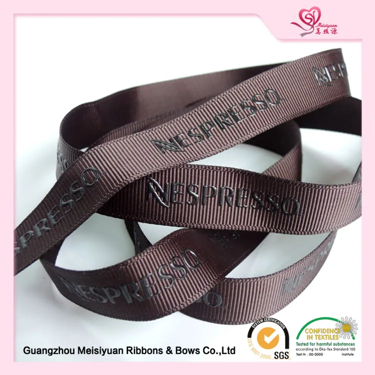Pre Made Ribbon For Gift Wrapping Customised Ribbon Printed Logo Webbing With Silicone Print
