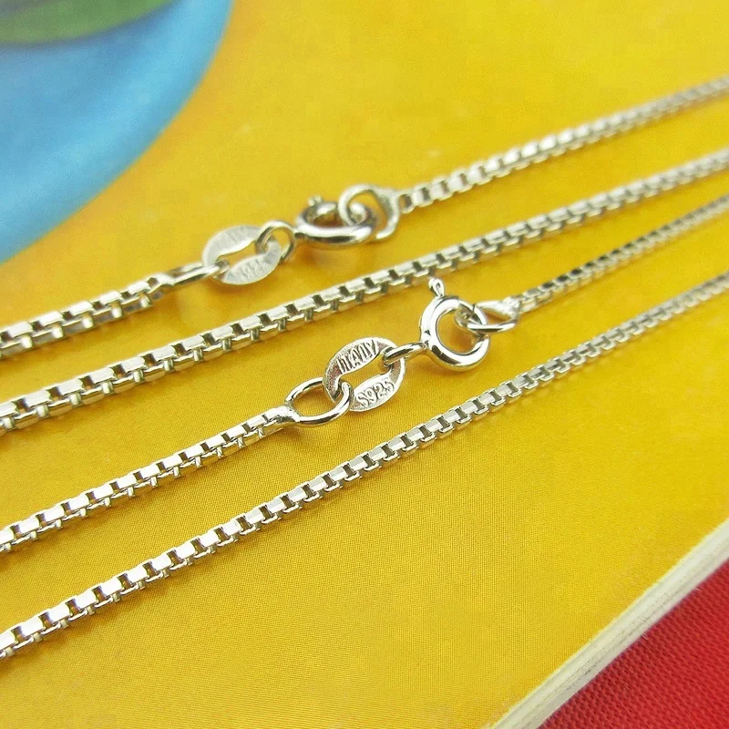 Factory Price Choker Chain Box Chain Necklace 925 Silver 100% 925 Silver Italy Jewelry Real Solid for Women Custom CLASSIC