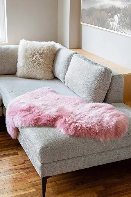 Sheepskin Rug Super-Soft New Zealand Fur Throw Rug for Sofa Bed Or Floor Decor 60*90cm