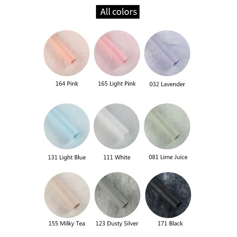 
Newest 30g Soft Light Colorful 100% waterproof Eco Friendly Non Woven Flower Wrapping Paper 