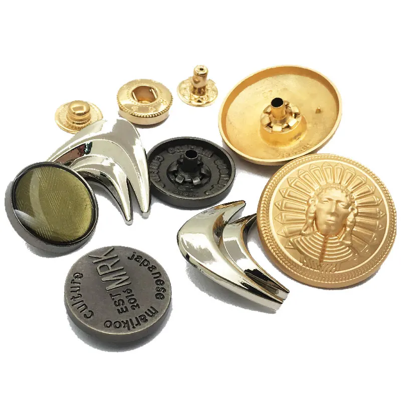 Cheap Garment Accessories Mixed Marble Style Silver Branded Suit Snap Metal Blazer Button For Light