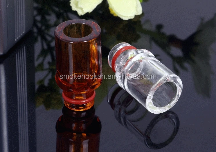 Newest 2016 510 amber glass drip tips/acrylic drip tips/glass vape disposable tips